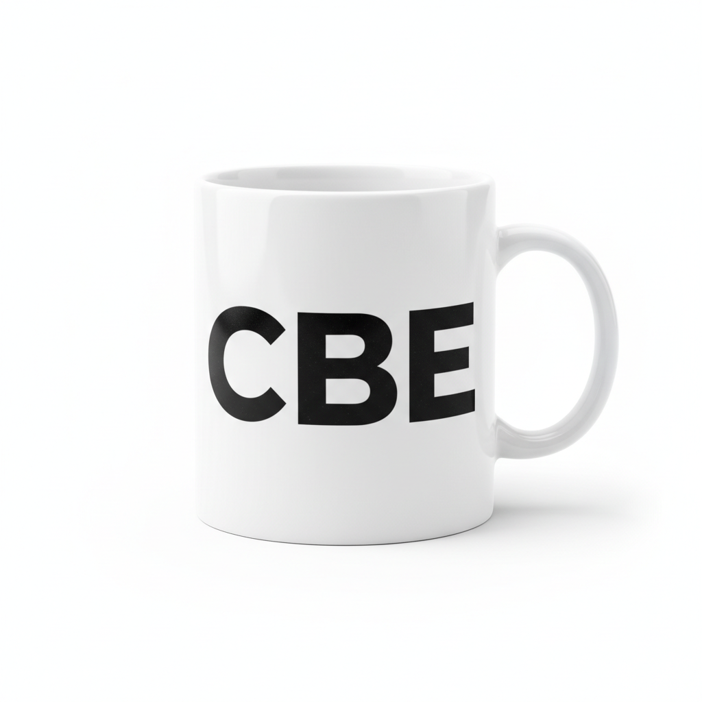 CBE White Mug Front